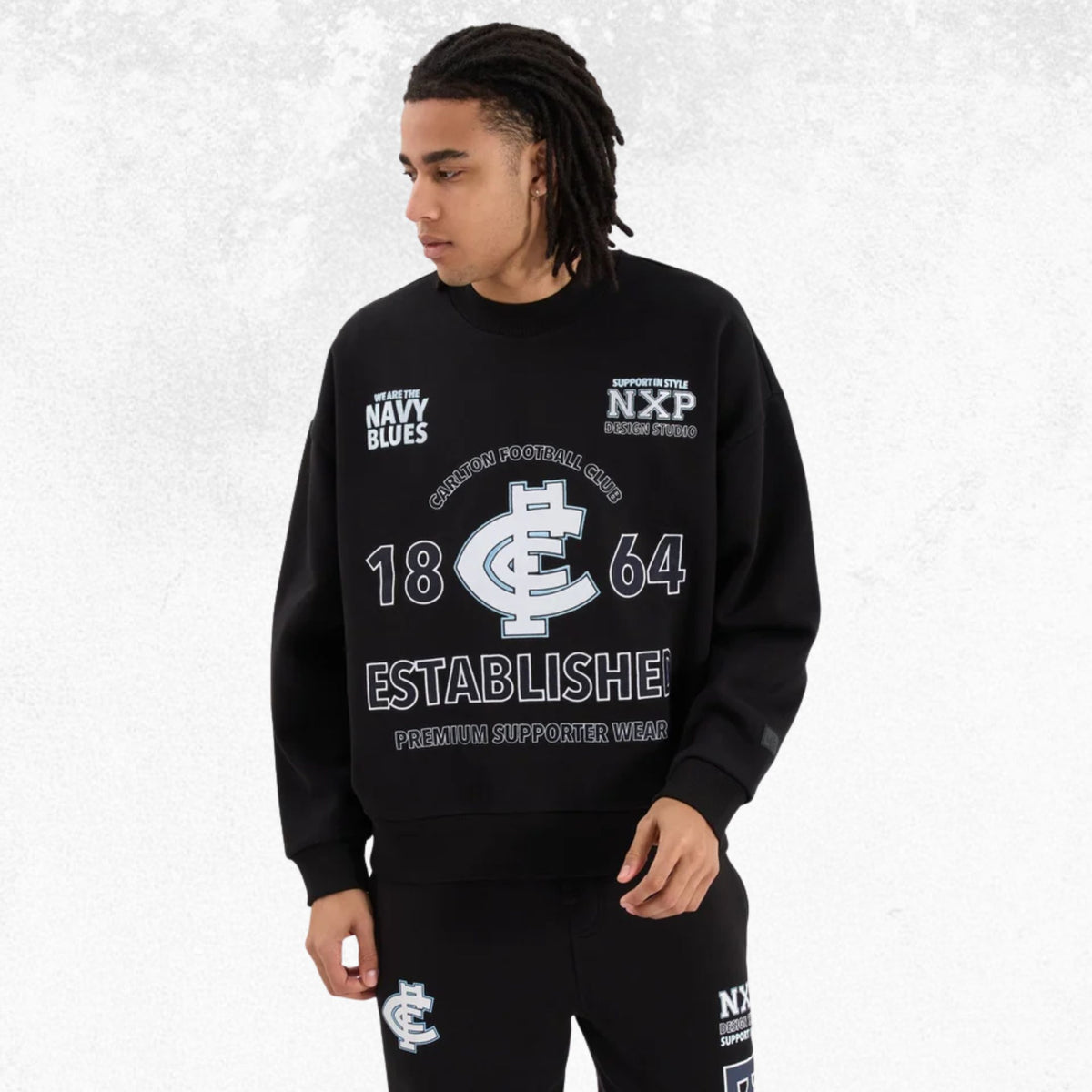 NXP AFL Carlton Blues Box Fit Sweater