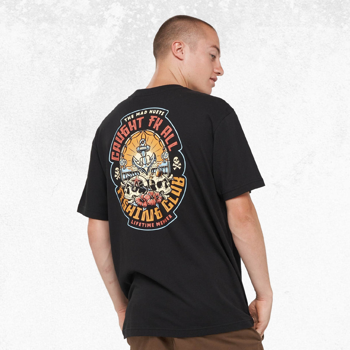 The Mad Hueys Caught Fk Skull Short Sleeve Tee BLACK 1