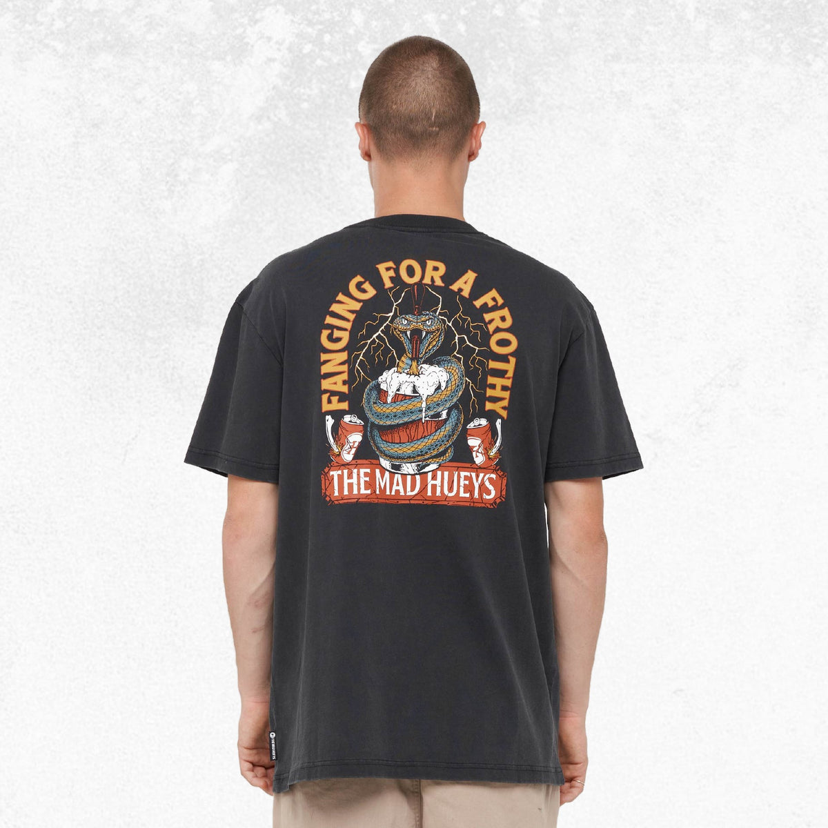 The Mad Hueys Fanging Keg SS Tee Washed Black 2
