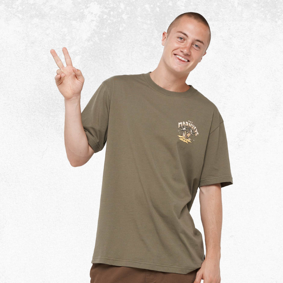 The Mad Hueys Metal Searchin SS Tee Olive 3