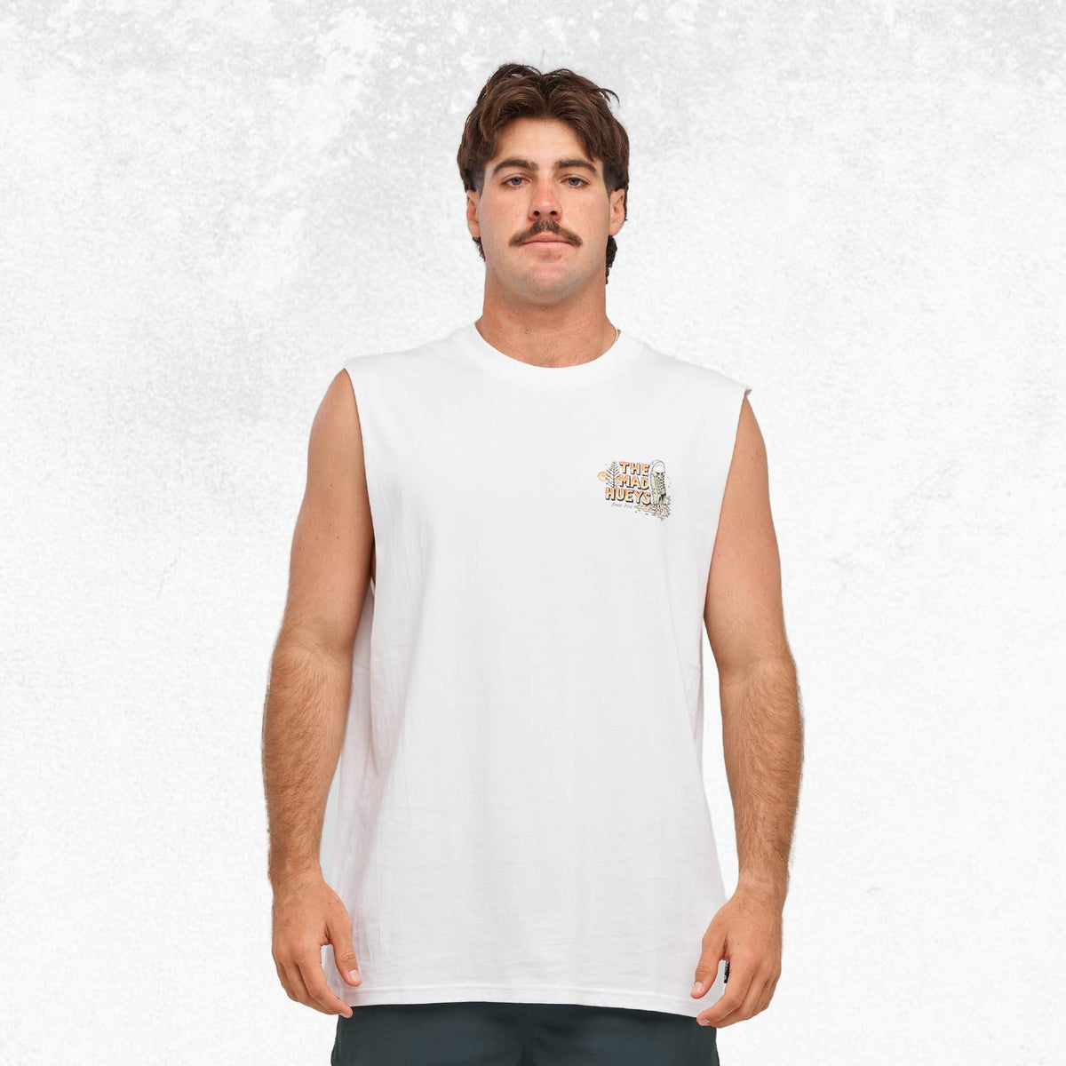 The Mad Hueys Shoey Bar Muscle Tee White 4