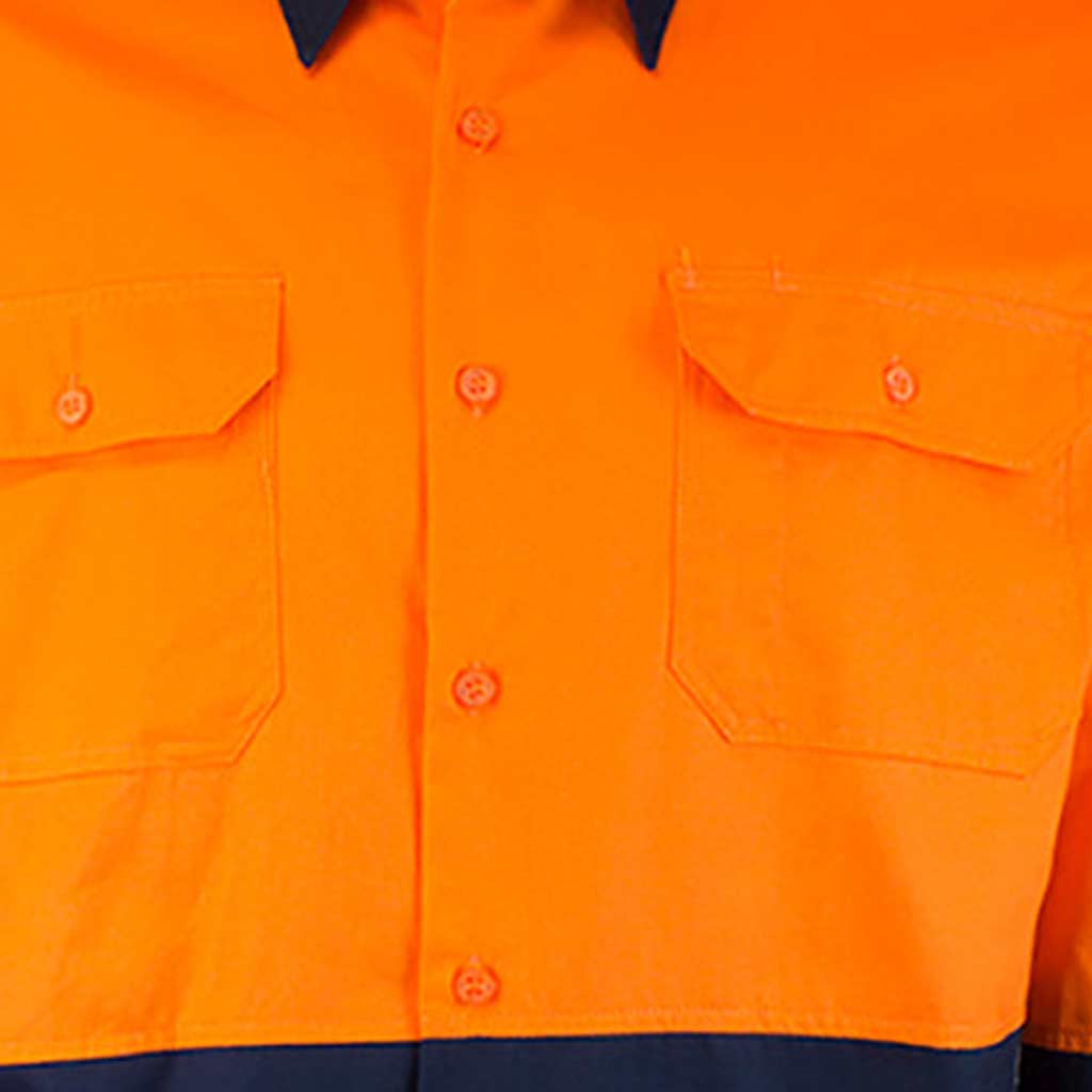 Tough Inc Hi Vis Long Sleeve Drill Shirts Orange