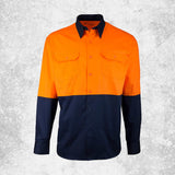 Tough Inc Hi Vis Long Sleeve Drill Shirts Orange