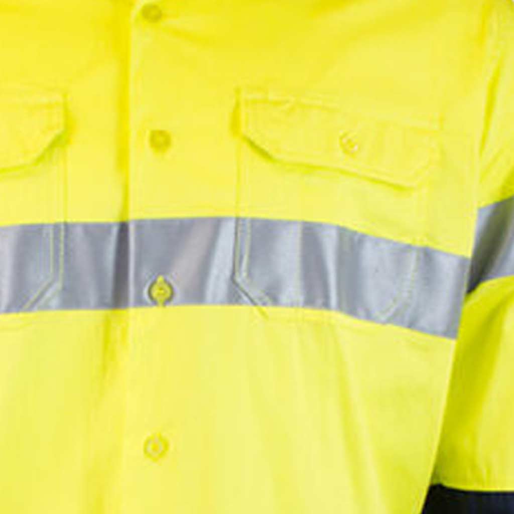 Tough Inc Hi Vis Long Sleeve Reflective Drill Shirts Yellow