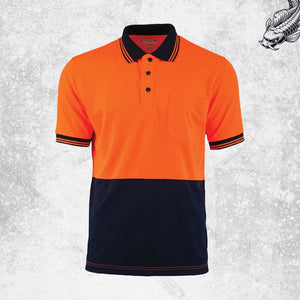 Tough Inc Hi Vis Short Sleeve Polo Shirts Orange