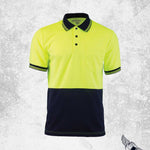 Tough Inc Hi Vis Short Sleeve Polo Shirts Citron