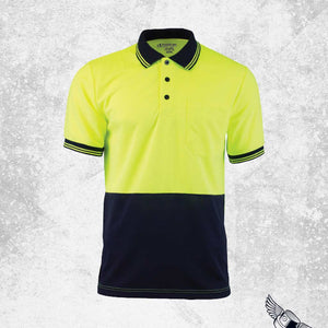 Tough Inc Hi Vis Short Sleeve Polo Shirts Citron