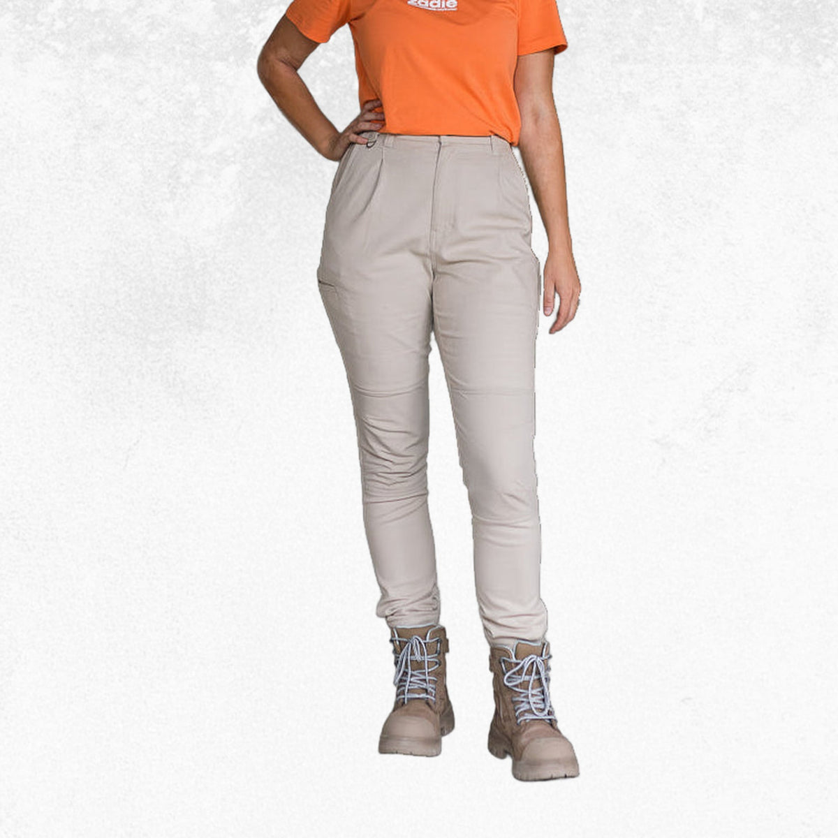 Zadie Workz High Waisted Pants Stone 1
