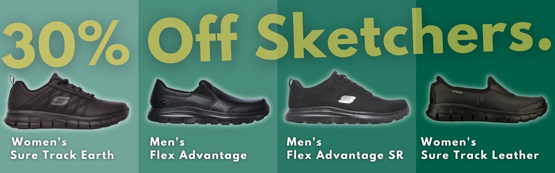30% Off Sketchers Online | Man Cave Workwear Sketchers On Sale banner
