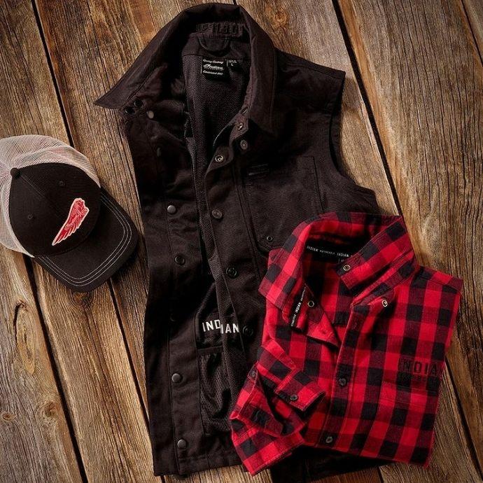 Men's Indian Shirt Black | ManCave Workwear This picture shows stylish printed shirt with a sleeveless jacket and a smart cap to wear as combination