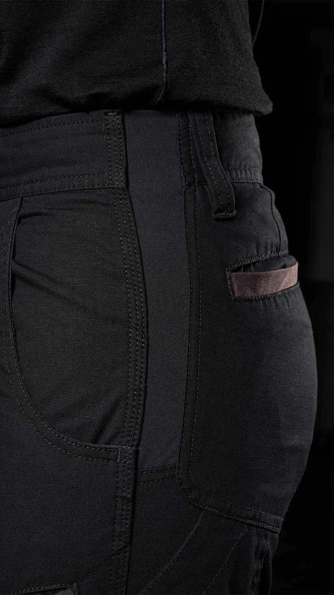 close up of black FXD WP-7W Women's Stretch Work Pants