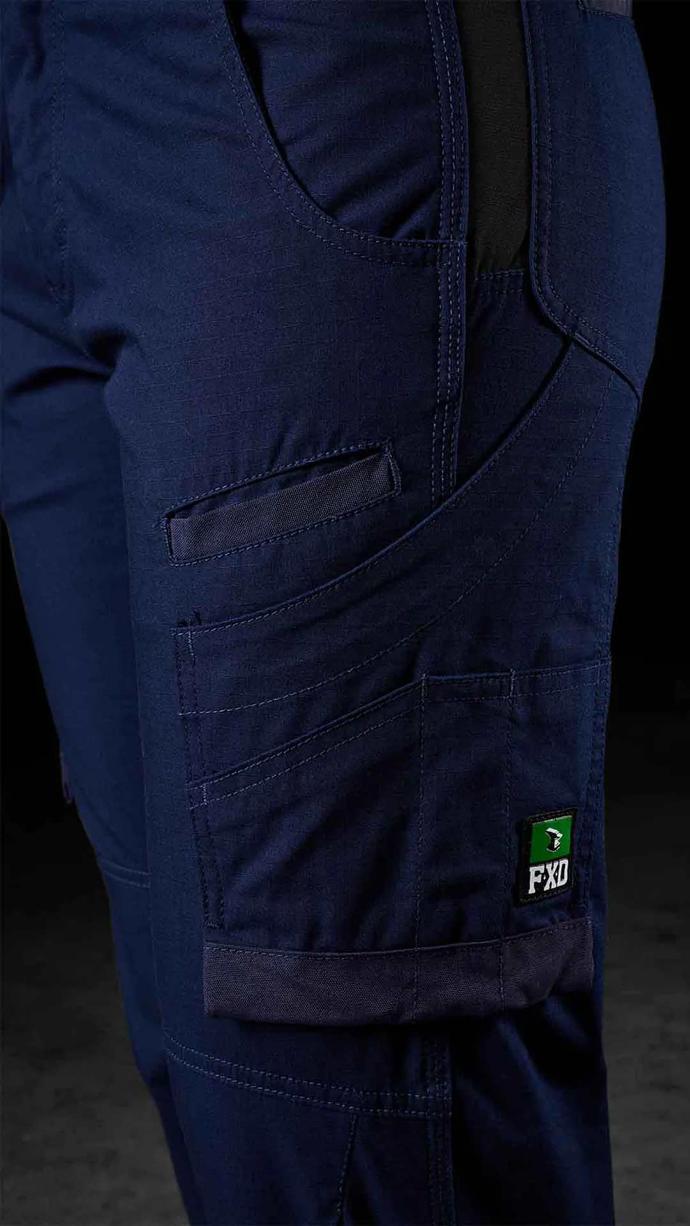 close up of navy FXD WP-7W Women's Stretch Work Pants
