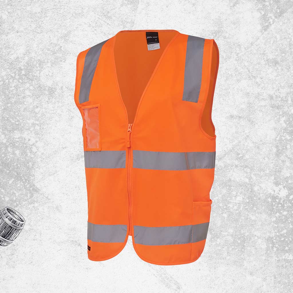 JB's Hi-Vis (D+N) Zip Safety Vest