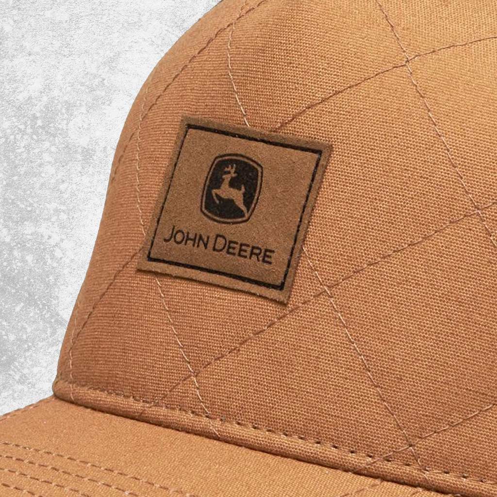 John Deere Quilted Canvas Cap with Leather Patch