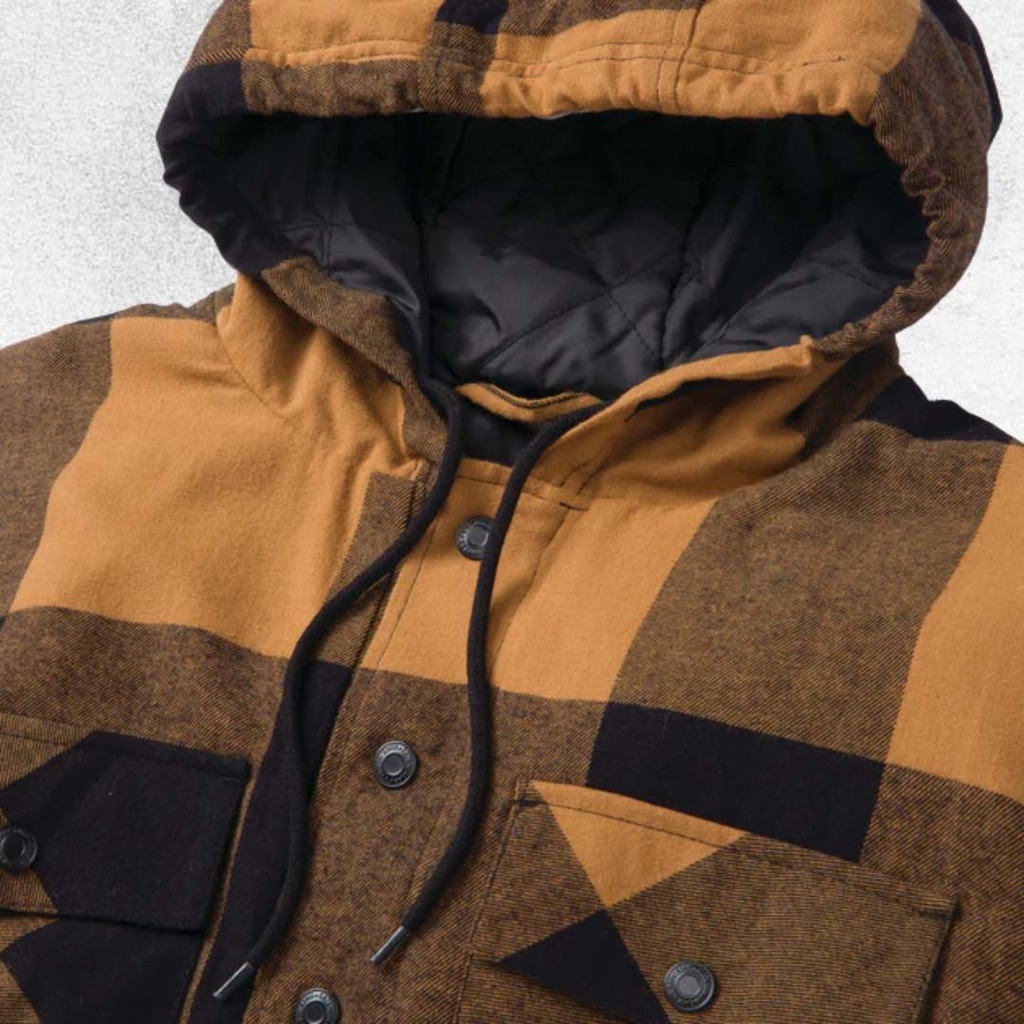CAT Hooded Flannel Shirt Jacket