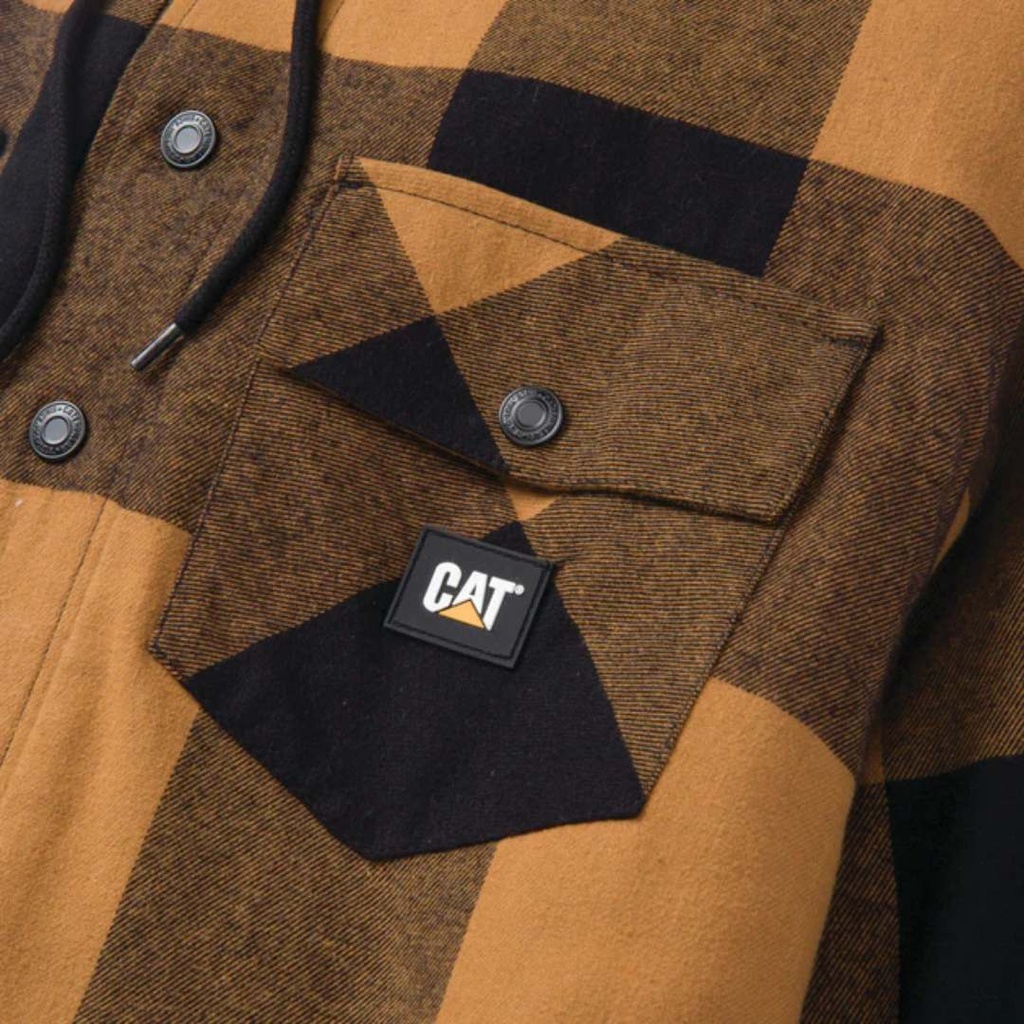 CAT Hooded Flannel Shirt Jacket