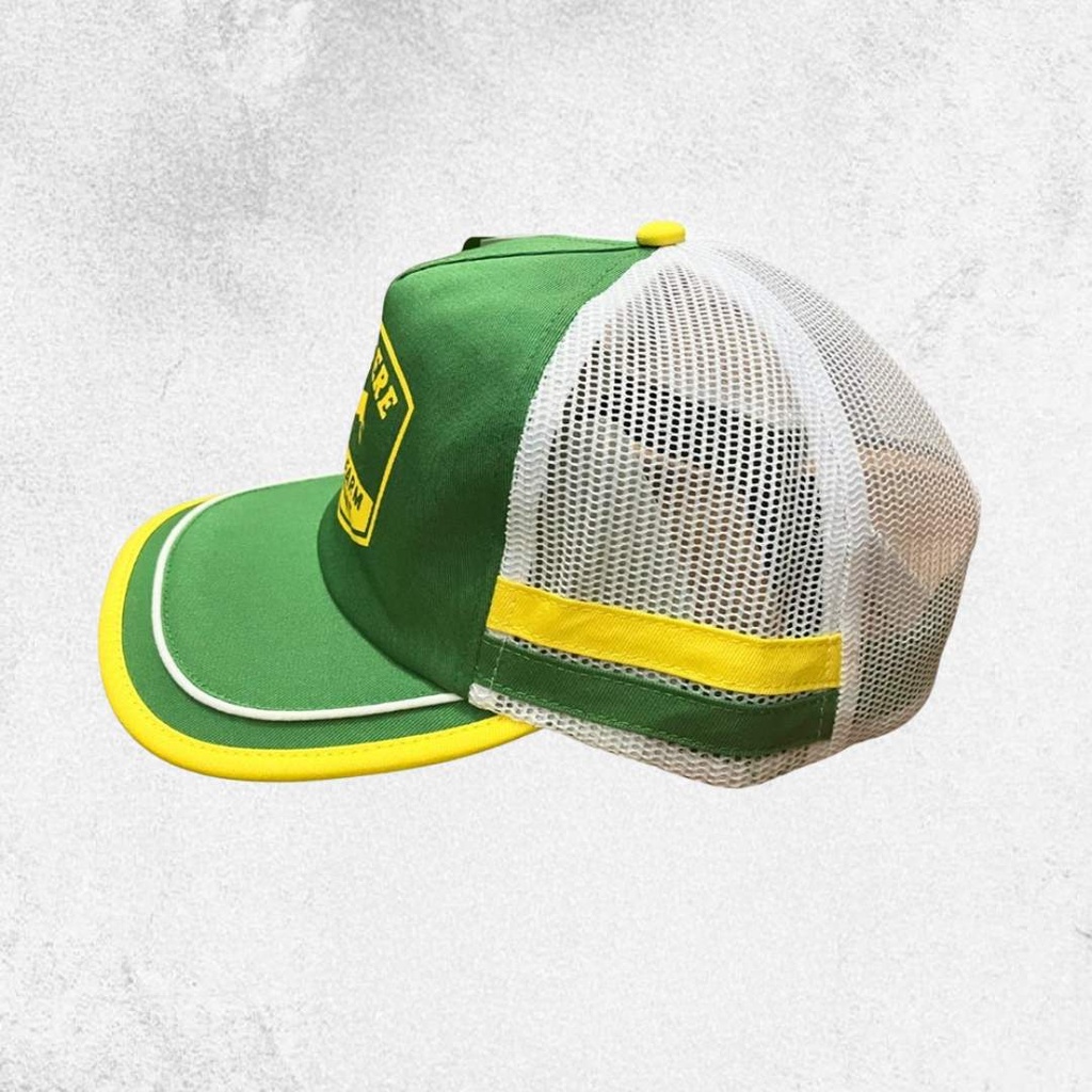 John Deere - Vintage Logo Trucker Mesh Racing Stripe Cap
