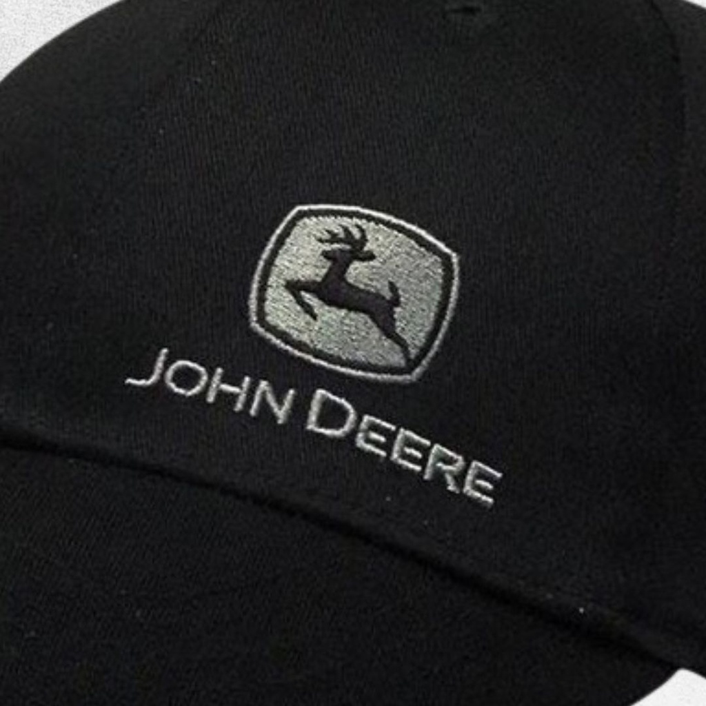 John Deere - Trademark Offset Embroidered Logo Twill Cap - Black