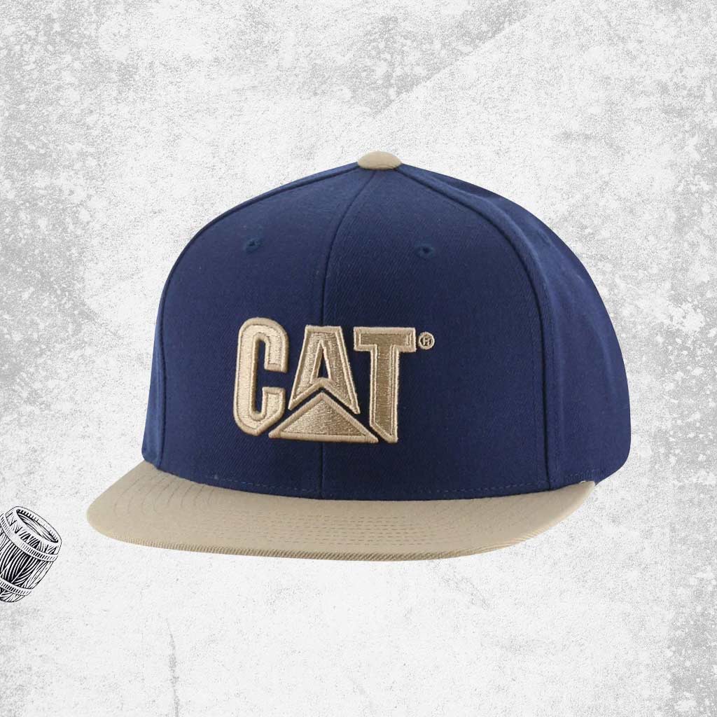 CAT Raised Logo Flat Bill Cap