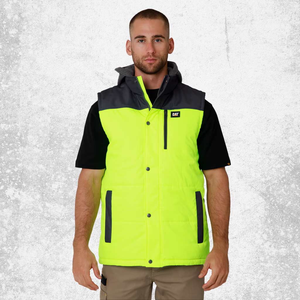 CAT Hi-Vis Hooded Work Vest