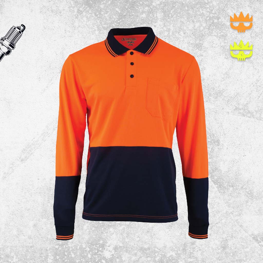 Tough Inc Hi Vis LS Polo Shirts