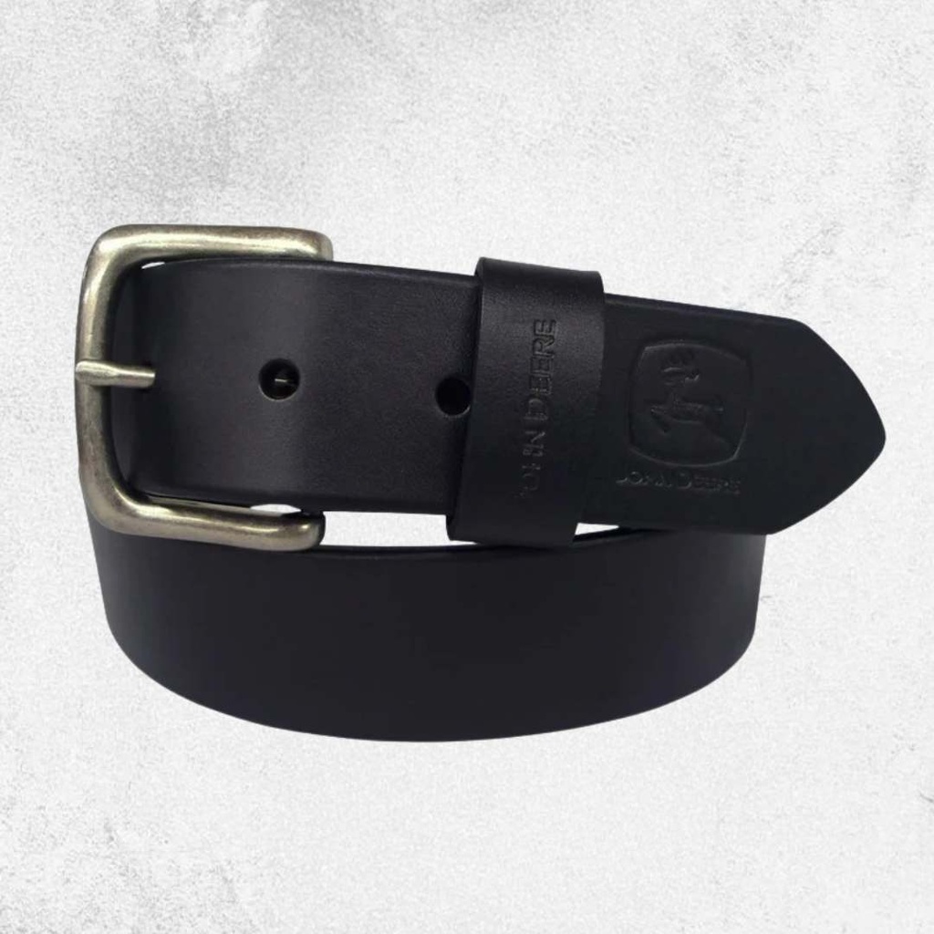 John Deere - 38mm Black Oil Tan Bridle Leather Belt