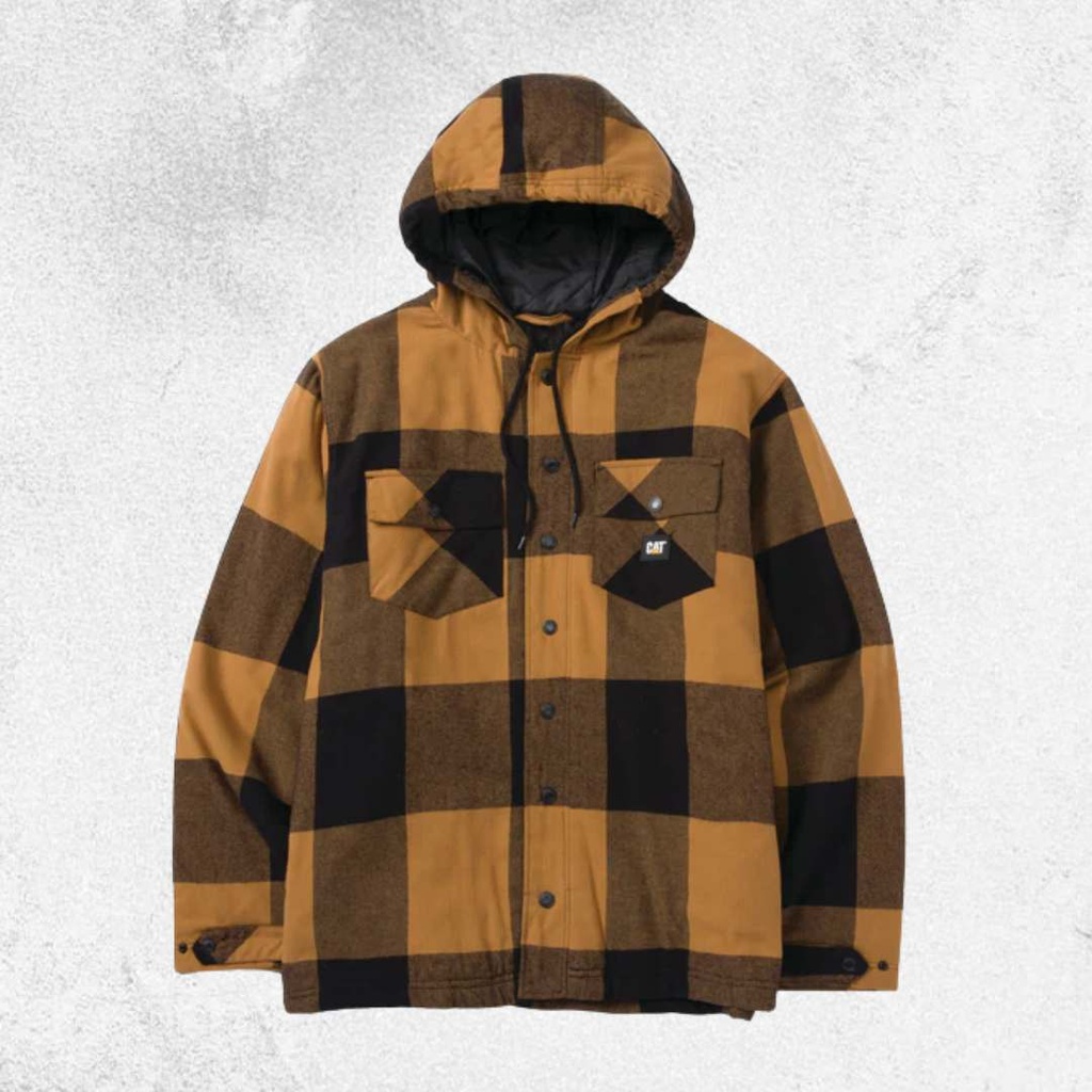 CAT Hooded Flannel Shirt Jacket