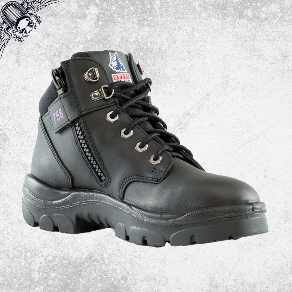 Steel Blue Parkes Zip Ladies Boots - Black