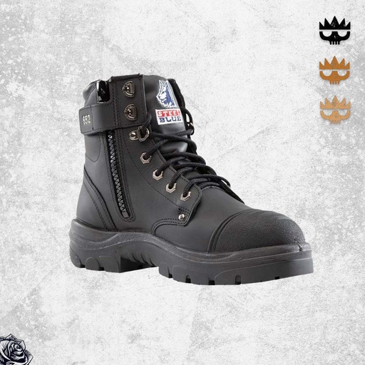 [312652] Steel Blue Argyle Zip Scuff Cap ST Boots