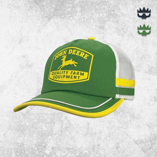 John Deere - Vintage Logo Trucker Mesh Racing Stripe Cap