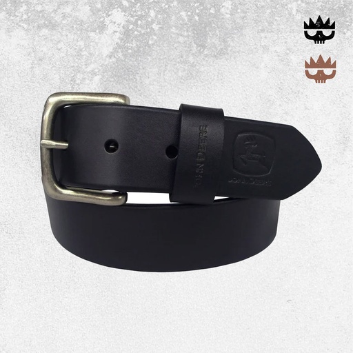John Deere - 38mm Black Oil Tan Bridle Leather Belt