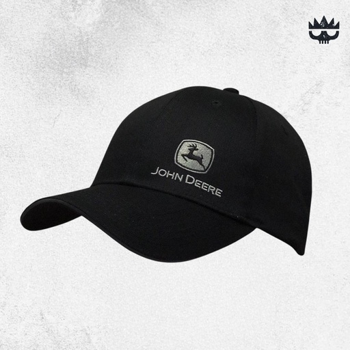 [J11D-02WS-JDR-XDR] John Deere - Trademark Offset Embroidered Logo Twill Cap - Black