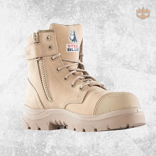 Steel Blue Argyle Zip Scuff Composite Boot