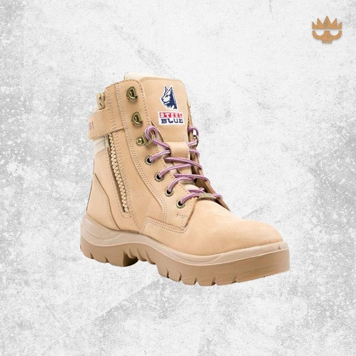 Steel Blue Southern Cross Zip Ladies Nitrile Boots - Sand