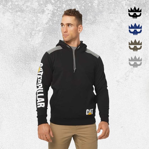 CAT Logo Panel Hooded Sweatshirt