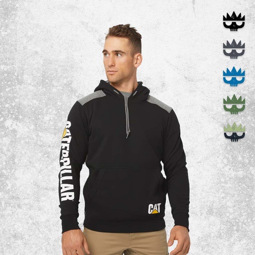 CAT Logo Panel Hooded Sweatshirt