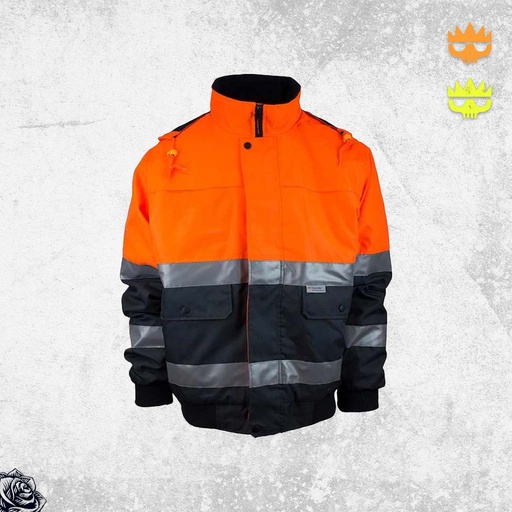 [CJ21103] Tough Inc Hi Vis Reflective Pilot Jackets With Hood