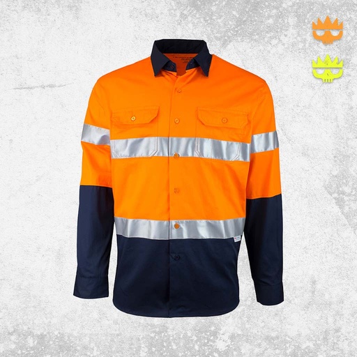 [WS19] Tough Inc Hi Vis LS Reflective Drill Shirts